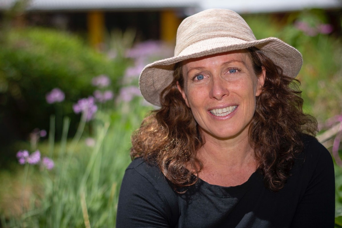 Mid shot of Morgan Gamble, permaculture expert and resident of eco-village