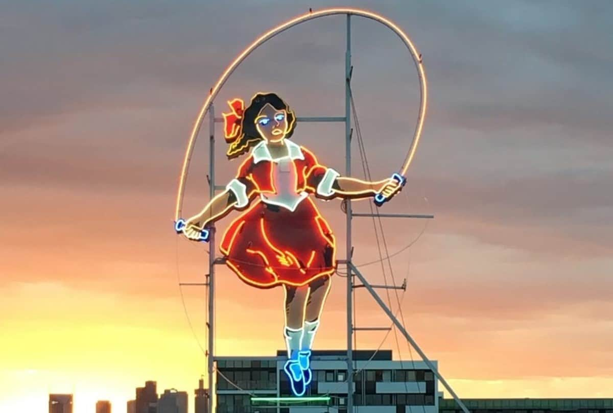 The Skipping Girl sign in Richmond