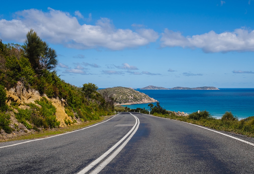 Regional road along coastline