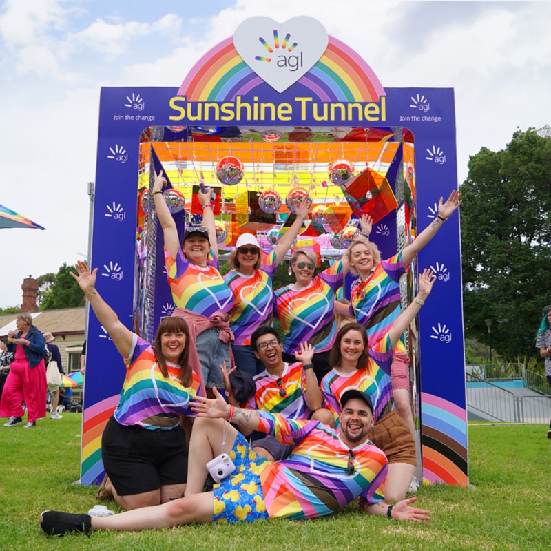 AGL employees in our Sunshine tunnel at Midsumma Festival