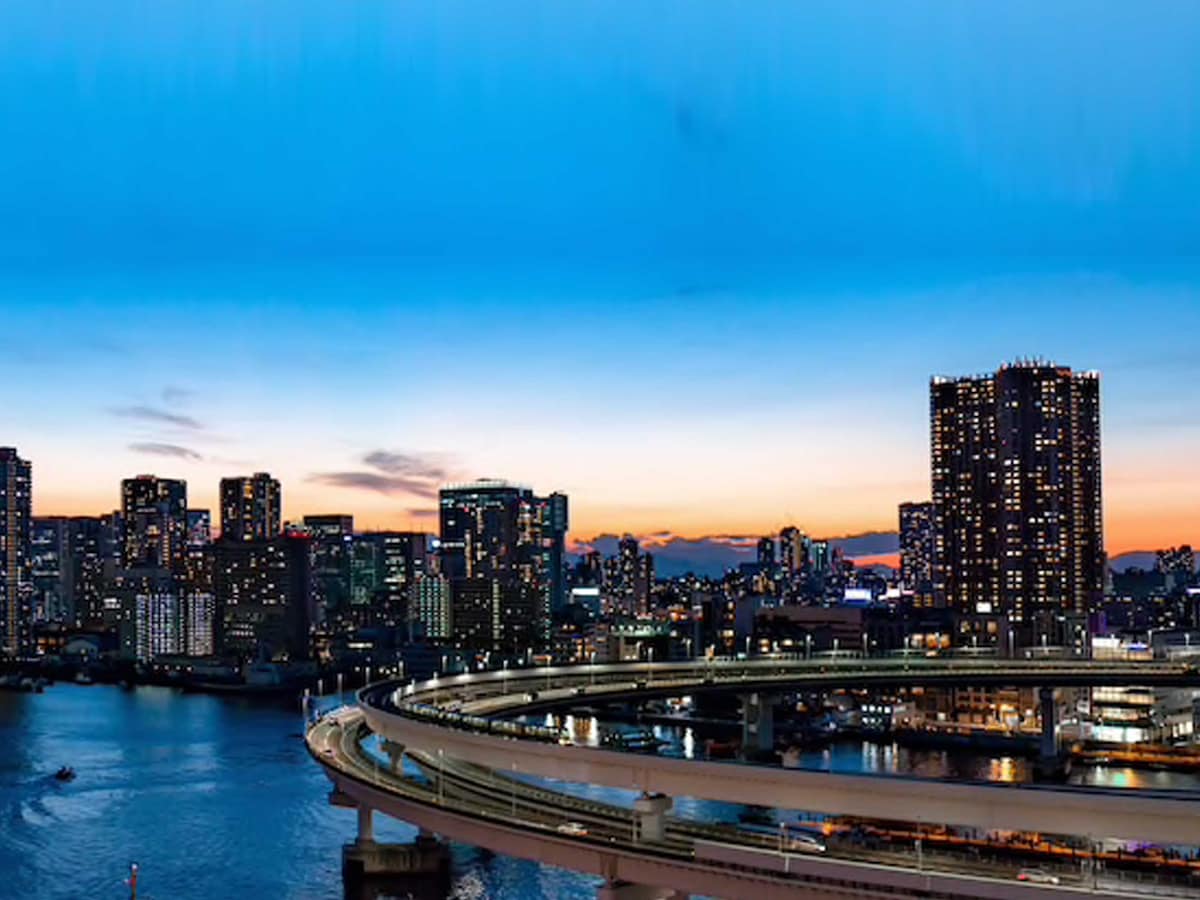 Bay bridge city skyline