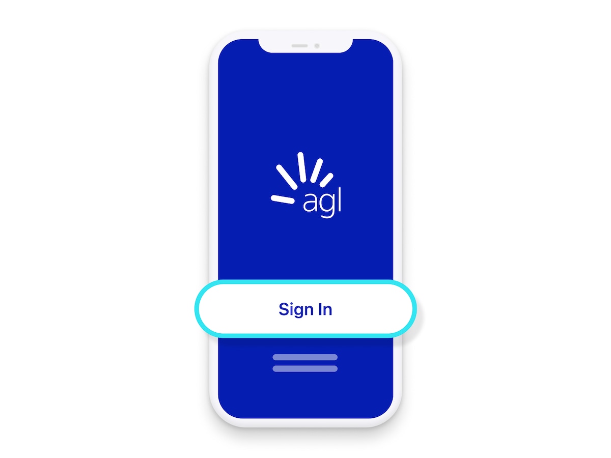 The AGL App with "Sign in" button highighted